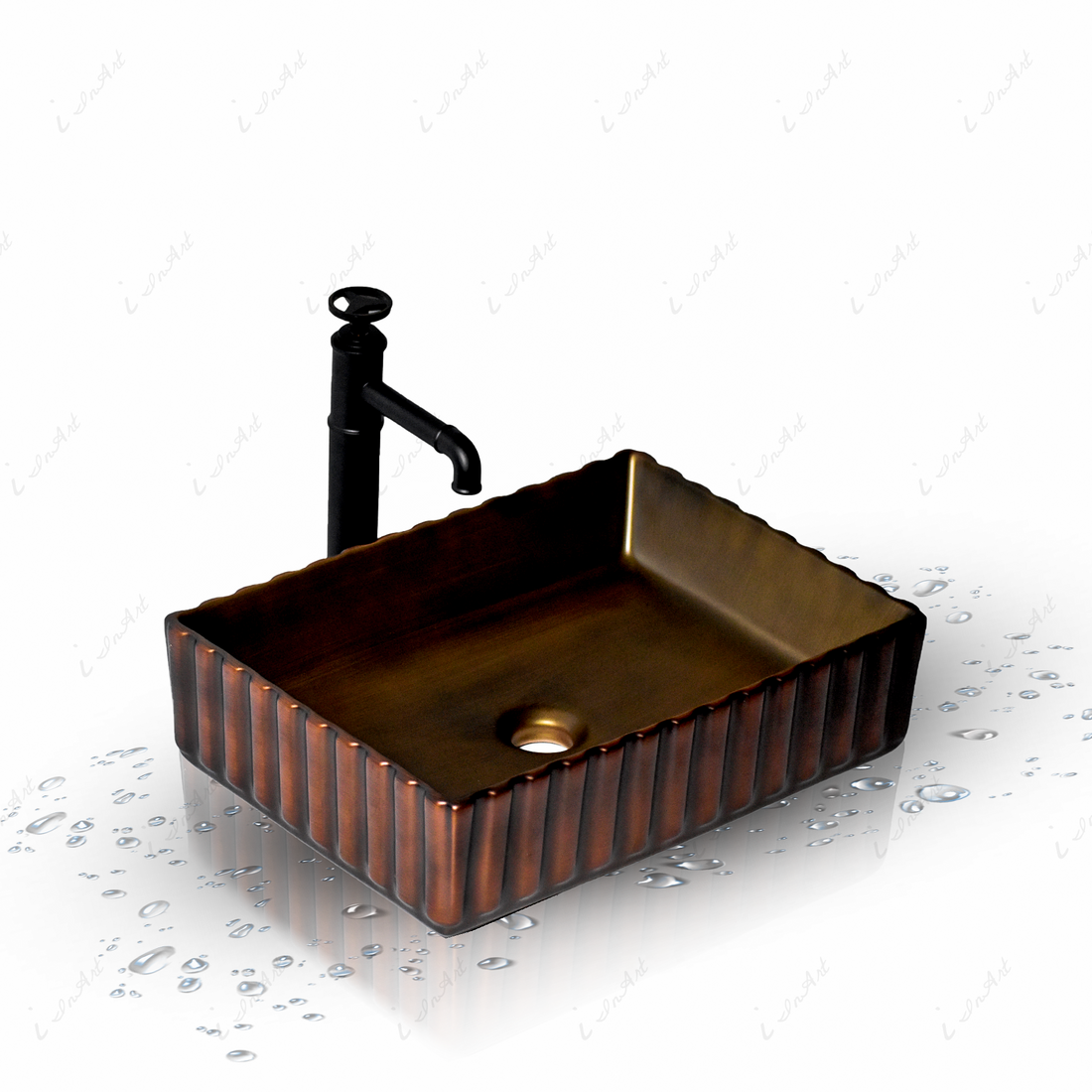 bronze designer table top wash basin - main product view