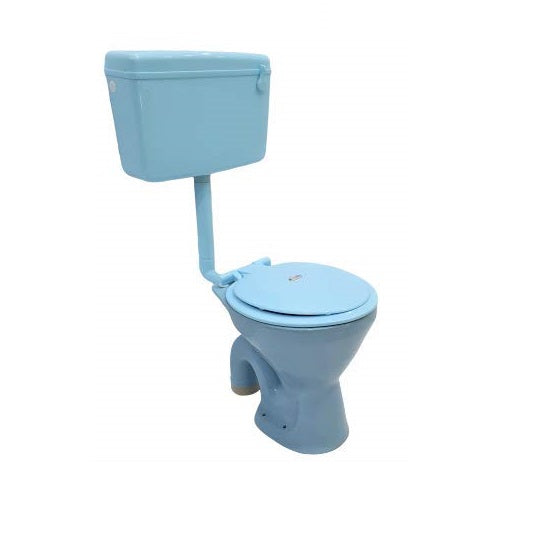 inart sky blue floor mounted s trap toilet commode