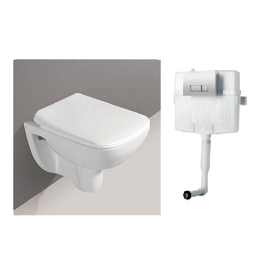 inart wall hung toilet commode with concealed cistern