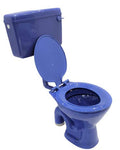 InArt Combo Ceramic Floor Mounted European Western Water Closet Toilet Commode EWC S Trap Set Blue - InArt-Studio