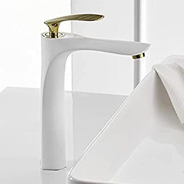 wash basin long taps mixer white gold color inart