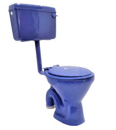 inart s trap blue color toilet commode floor mounted