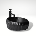 InArt Table Top Wash Basin Design 41 x 41 CM Black Matt Marble - InArt-Studio