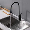InArt Bathroom Single Lever Hole Basin Mixer High Swan Neck Brass Basin Long Body Sink Faucet Black Color - InArt-Studio