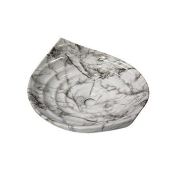 inart marble wash basin in leaf shape white