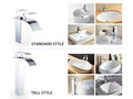 InArt Bathroom Single Lever Hole Basin Mixer Pillar Tap Brass High Neck Long Body Sink Faucet - InArt-Studio