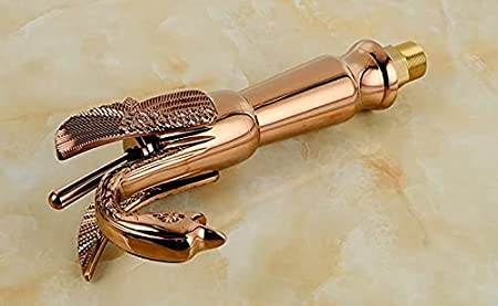 mixture tap for basin rose gold color swan duck shape inart
