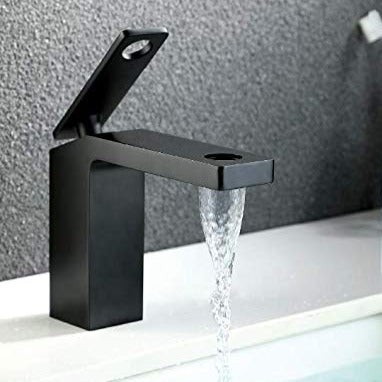 brass tap for wash basin in black matt inart