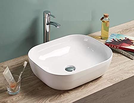 InArt Ceramic Counter or Table Top Wash Basin White 46x33 CM - InArt-Studio