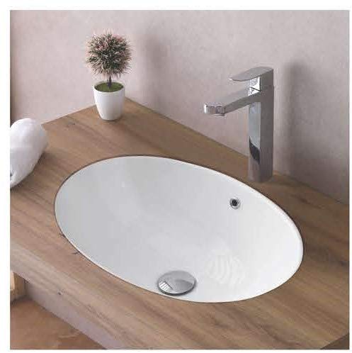 Ceramic Undercounter Wash Basin Glossy Finish/Under Counter Bathroom Sink/Super White Color for Bathroom (18 x 13 x 8 Inch)