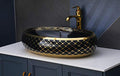 InArt Table Top Wash Basin Design 60 x 40 CM Black Gold - InArt-Studio