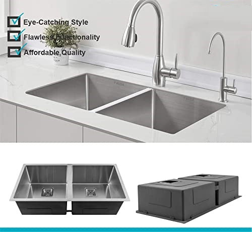 InArt 304 Grade Stainless Steel Double Bowl Handmade Kitchen Sink 37x18 Inches - InArt-Studio