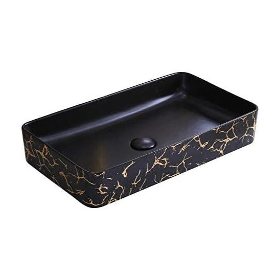 inart wash basin in black mattc satin color