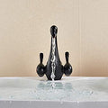 InArt Single Lever Basin Mixer Taps for Bathroom Swan Shape Brass Black Matt - InArt-Studio