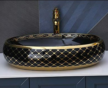 black designer table top wash basin - main product view
