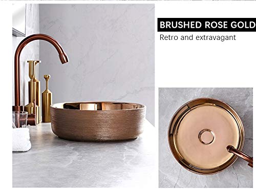 InArt Ceramic Counter or Table Top Wash Basin Rose Gold 36x36 CM - InArt-Studio
