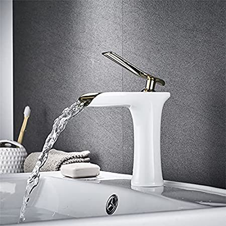 white and gold color basin taps inart