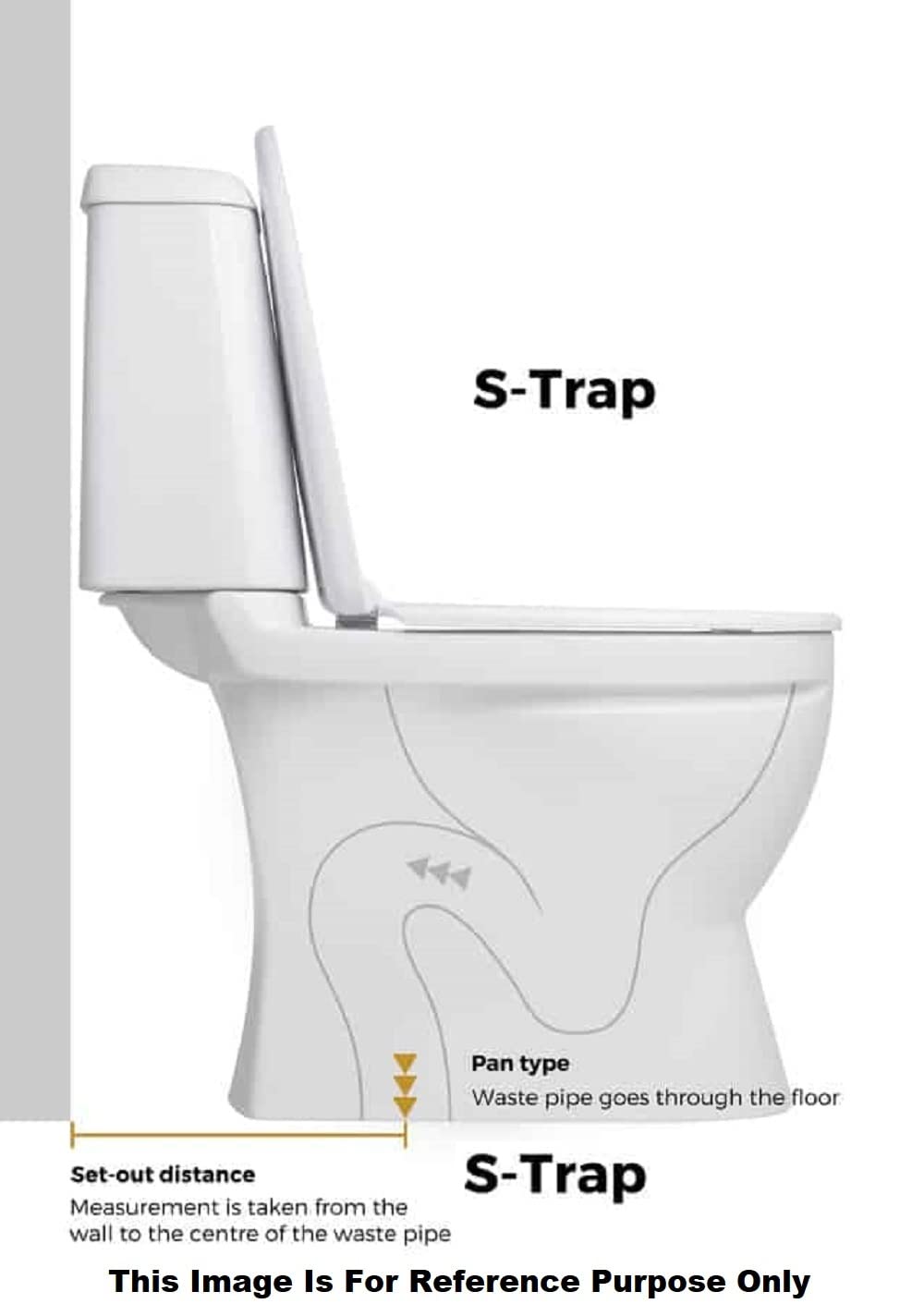 black color one piece toilet commode s trap