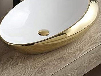 InArt Ceramic Counter or Table Top Wash Basin Gold 49x31 CM - InArt-Studio
