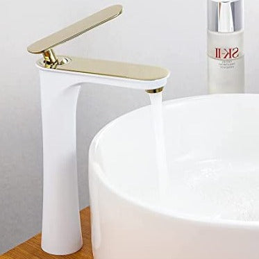 White Gold Color bathroom table top taps