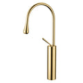 InArt Bathroom Single Lever Hole Basin Mixer Pillar Tap Brass High Neck Long Body Sink Gold Faucet - InArt-Studio