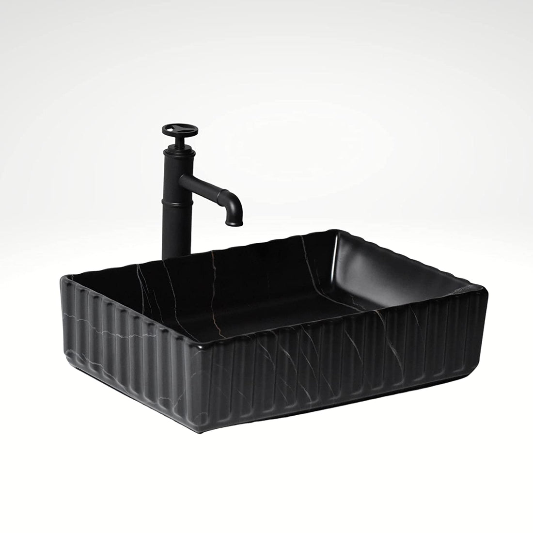 black designer table top wash basin - main product view
