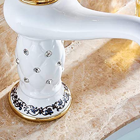 InArt Single Lever Basin Mixer Taps for Bathroom Brass White Gold - InArt-Studio