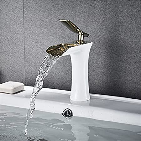 white and gold color basin taps inart