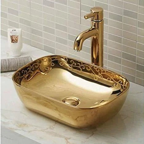 inart hand wash basin sink gold color