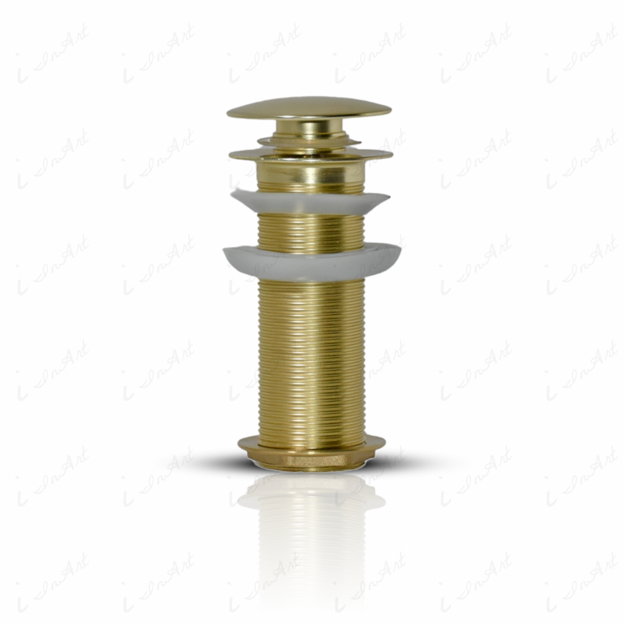 InArt Brass Full Threaded Pop Up Waste Coupling 32 MM 5", Brass Top (Gold) Satin Finish - InArt-Studio