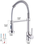 InArt Single Lever Kitchen Sink Mixer 360° Pull-Down Sprayer Kitchen Faucet with Multi-Function Spray Head, Brushed Finish - InArt-Studio