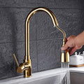 InArt Brass Single Lever Kitchen Sink Mixer 360° Rotatable Kitchen Sink Tap Pull Out Kitchen Faucet Gold Color - InArt-Studio