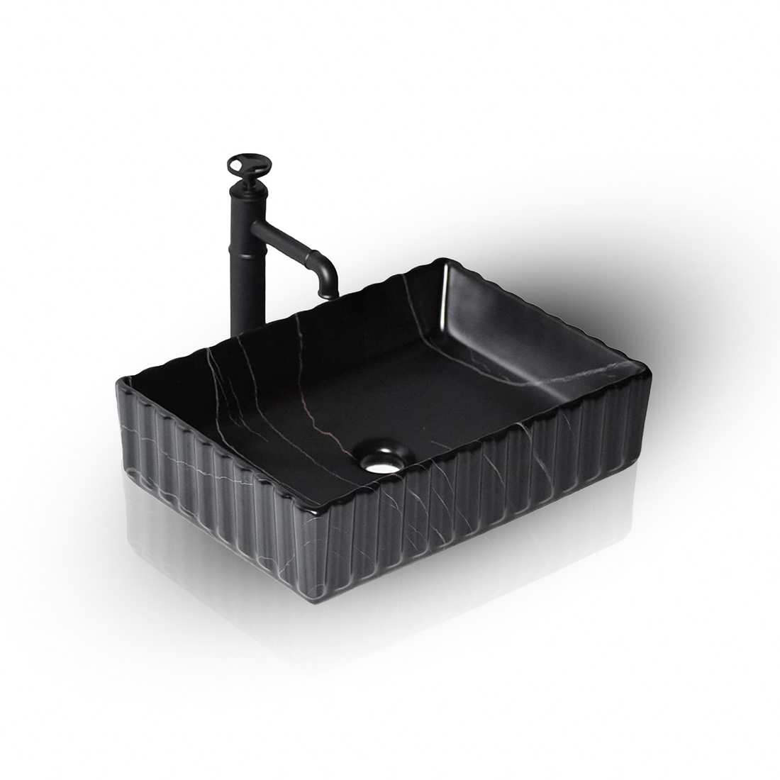 black designer table top wash basin - main product view