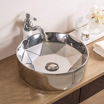 table top wash basin in silver color 16x16 inch