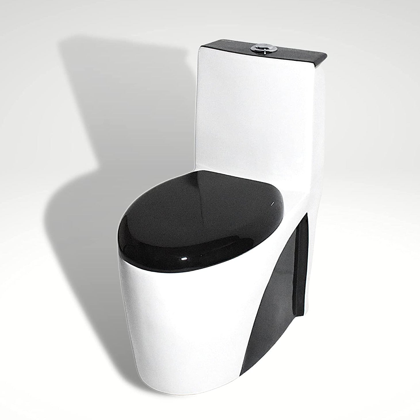 InArt ceramic black floor mounted one piece western toilet - European designer water closet front view