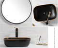 InArt Ceramic Counter or Table Top Wash Basin 45x32 CM Black Matt - InArt-Studio