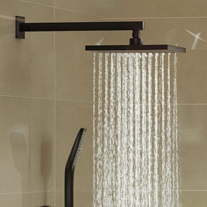 InArt Brass Rainfall Shower Wall Mounted Rain Shower with 400 mm Shower Arm Black Matt - InArt-Studio