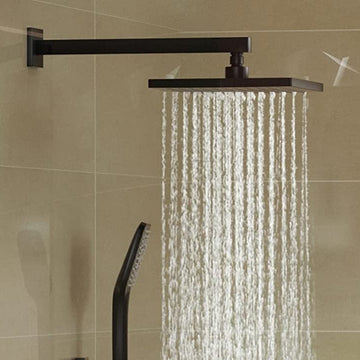 InArt Brass Rainfall Shower Wall Mounted Rain Shower with 400 mm Shower Arm Black Matt - InArt-Studio