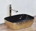 InArt Ceramic Counter or Table Top Wash Basin 46x33 CM Black Gold - InArt-Studio