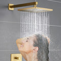 InArt Brass Rainfall Shower Wall Mounted Rain Shower with 400 mm Shower Arm Gold - InArt-Studio