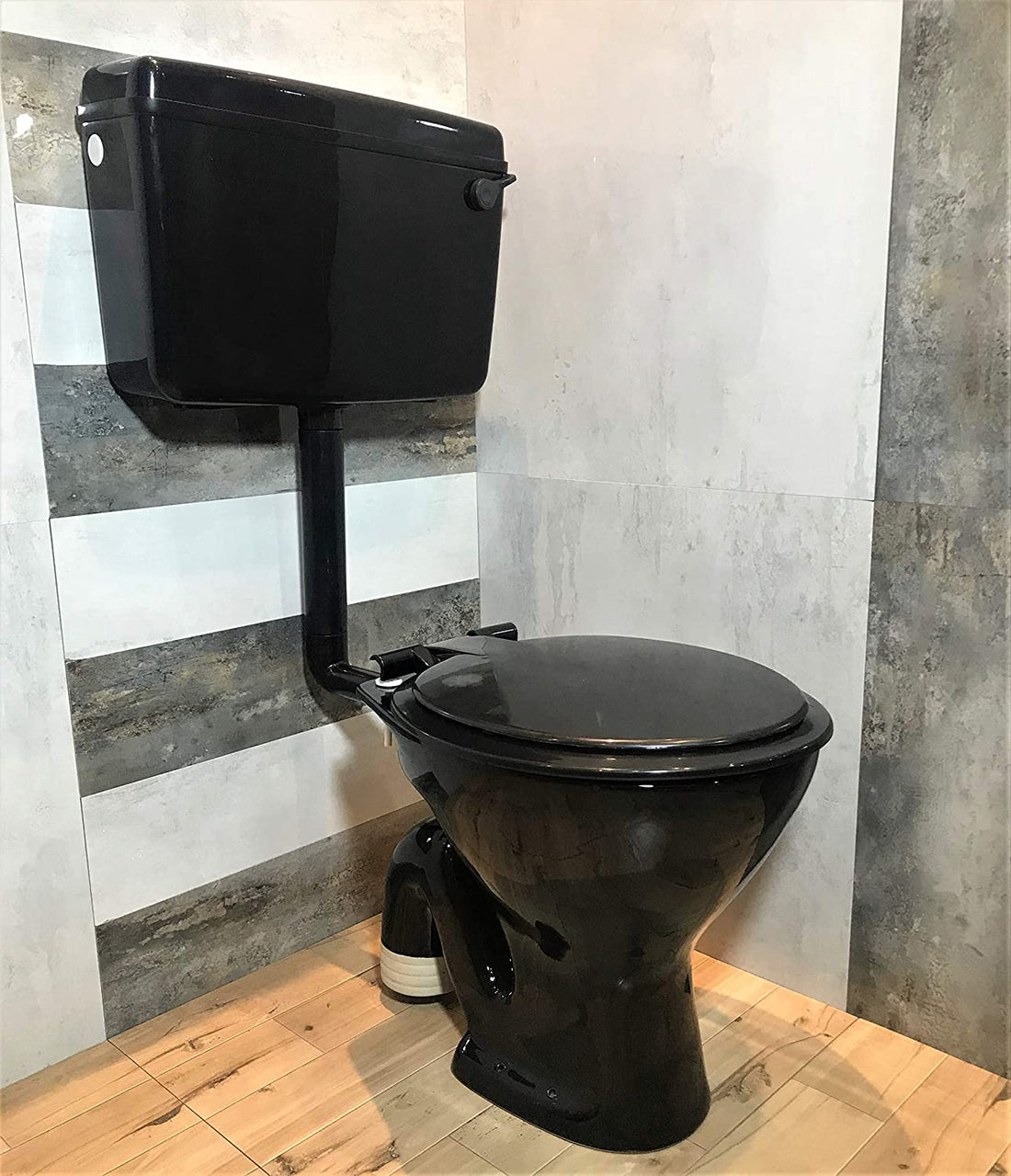 inart black ewc floor mounted toilet commode