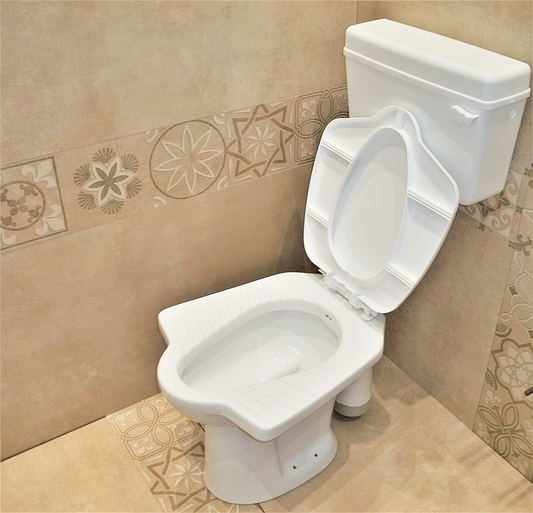 InArt Ceramic Anglo Indian Commode/Water Closet S Trap - White with Normal Seat Cover- White & Premium Normal Flush Flush Tank - InArt-Studio