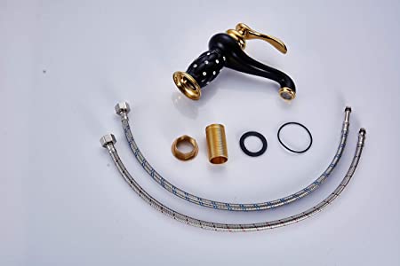 InArt Single Lever Basin Mixer Taps for Bathroom Brass Black Gold - InArt-Studio