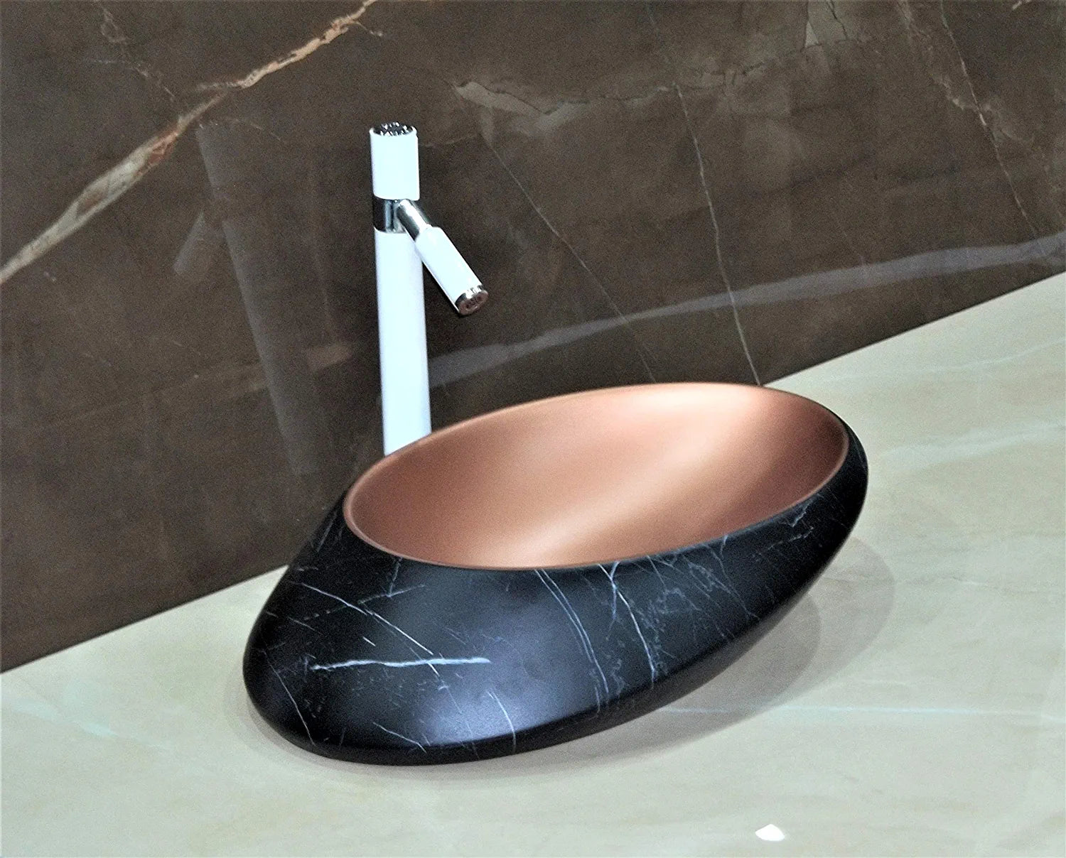 InArt Table Top Wash Basin Design 52 x 38 CM Black Matt