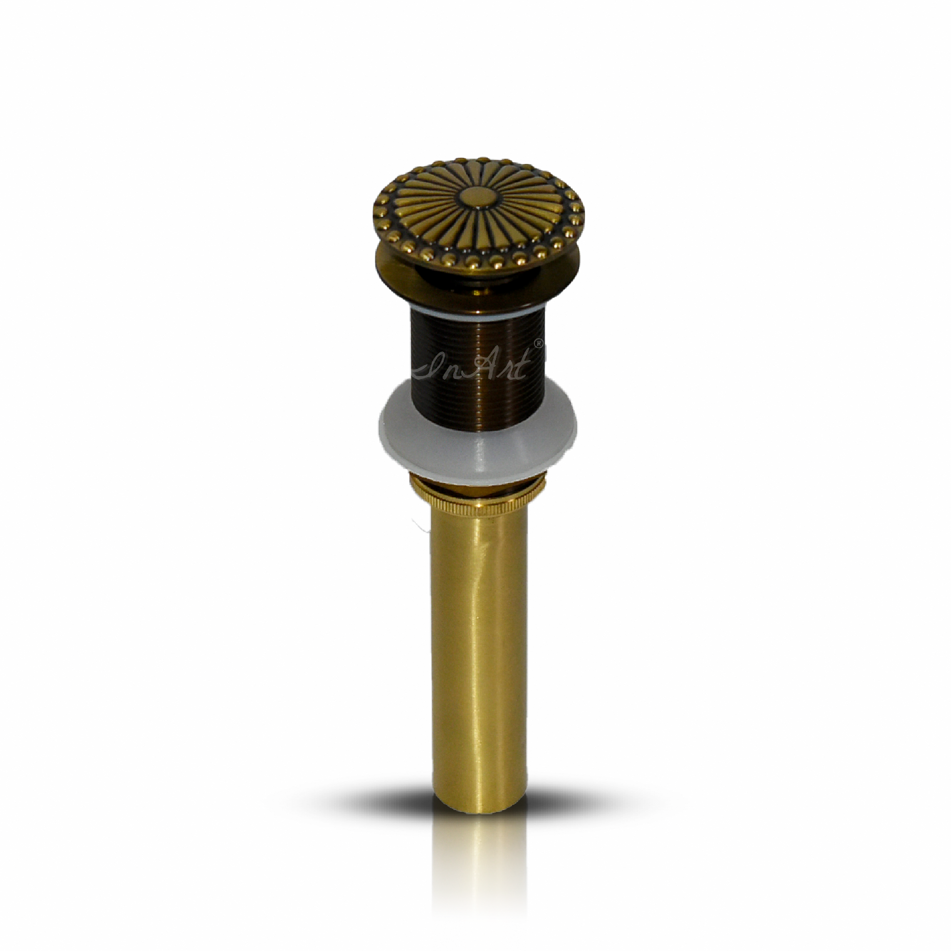 InArt Brass Full Threaded Pop Up Waste Coupling 32 MM 5", Brass Top Antique Gold Color - InArt-Studio