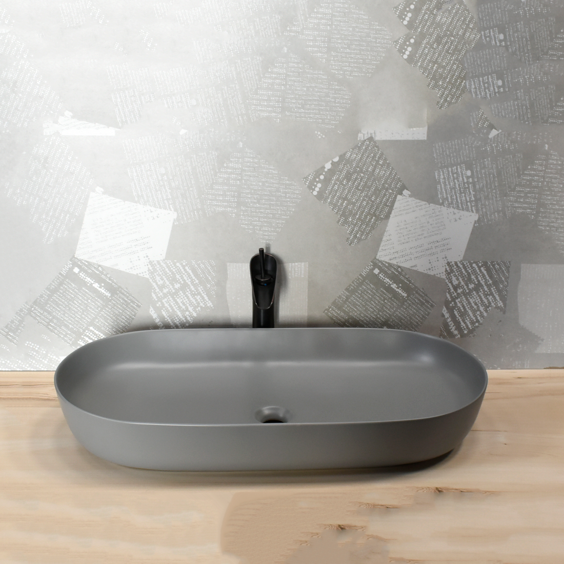 inart matt grey wash basin