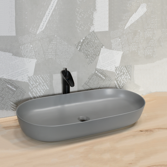inart matt grey wash basin