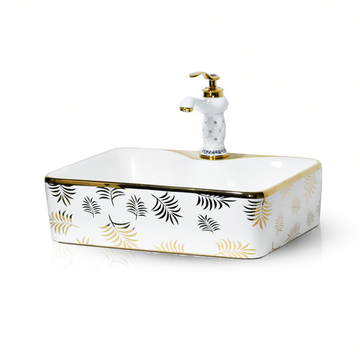 gold table top wash basin inart