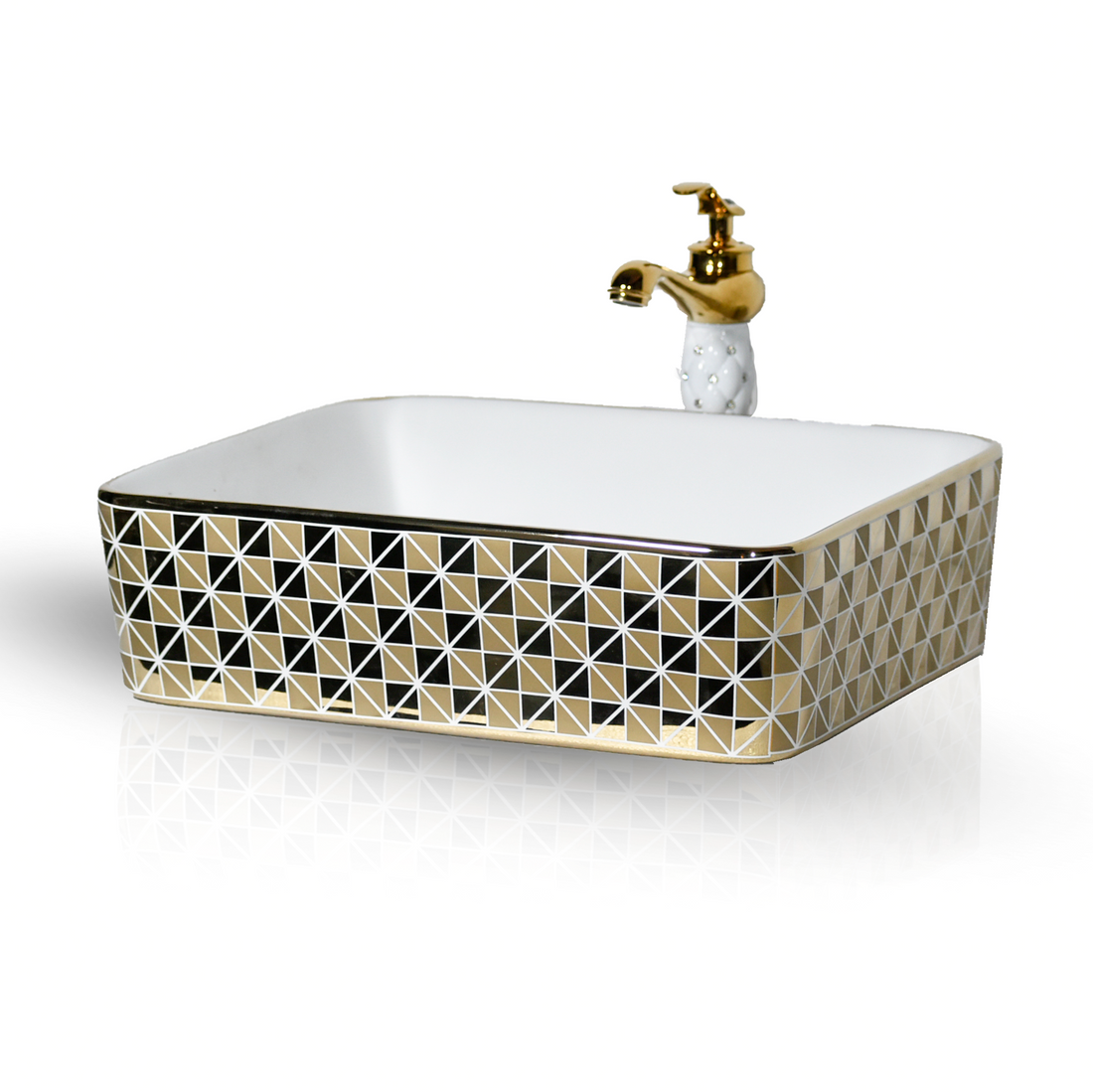 white designer table top wash basin - main product view