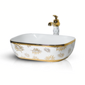 inart table top wash basin in golden color